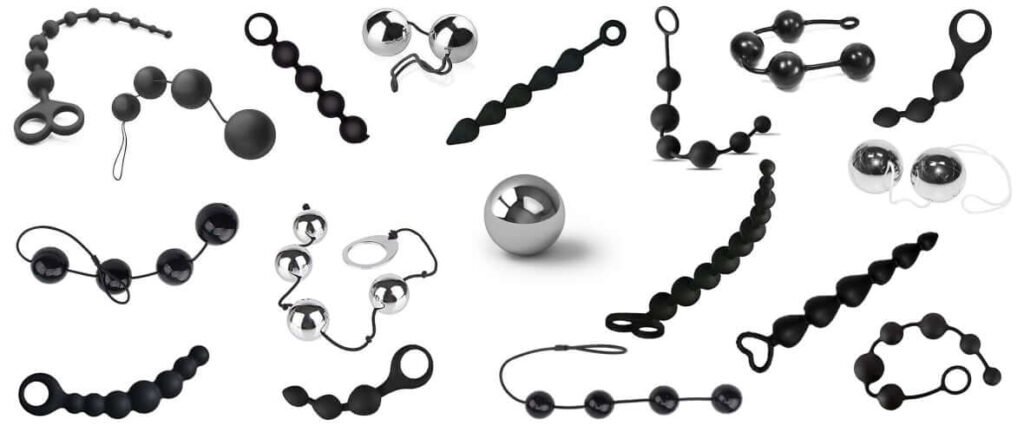 Different types of anal beads for comparison