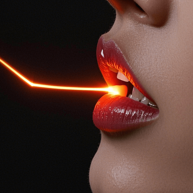 lip vibrators touch generates electric pulse fo