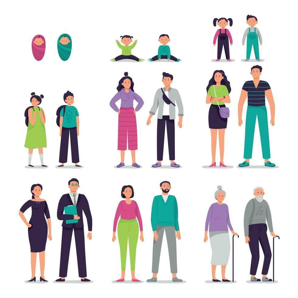 diverse couples of different ages